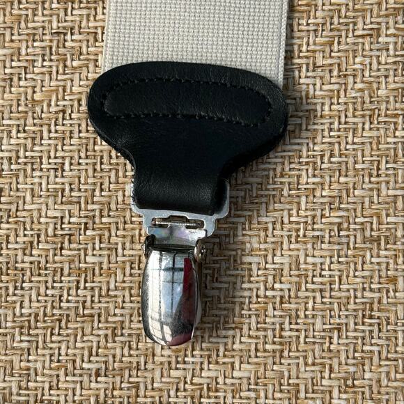 Trafalgar Suspenders Navy Elastic Black Leather Button On Braces Germany - Picture 9 of 10